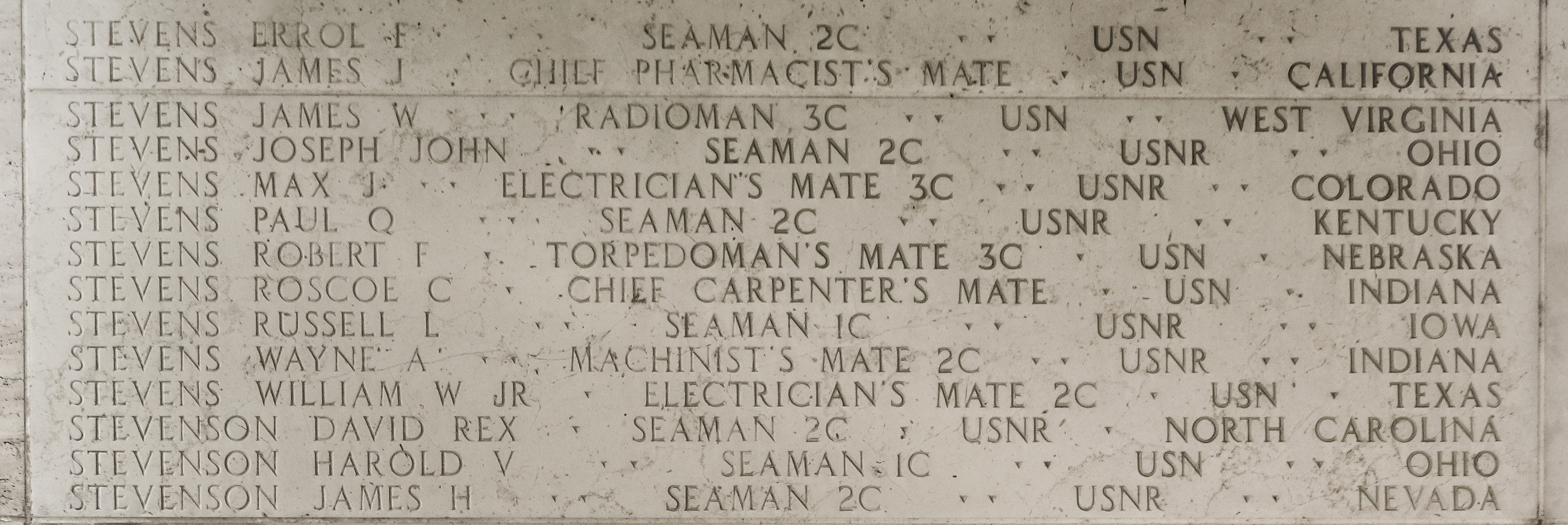 James H. Stevenson, Seaman Second Class